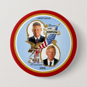 Bóton Redondo 7.62cm Gary Johnson para o presidente