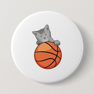 Bóton Redondo 7.62cm Gato com basquete