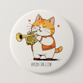 Bóton Redondo 7.62cm Gato Joga Trompete