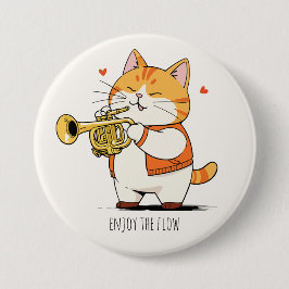 Bóton Redondo 7.62cm Gato Toca Trompete