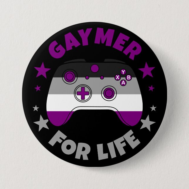 Bóton Redondo 7.62cm Gaymer Asexual Para Controladora De Vídeo (Frente)