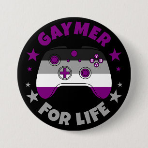 Bóton Redondo 7.62cm Gaymer Asexual Para Controladora De Vídeo