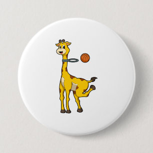Bóton Redondo 7.62cm Girafa no basquetebol