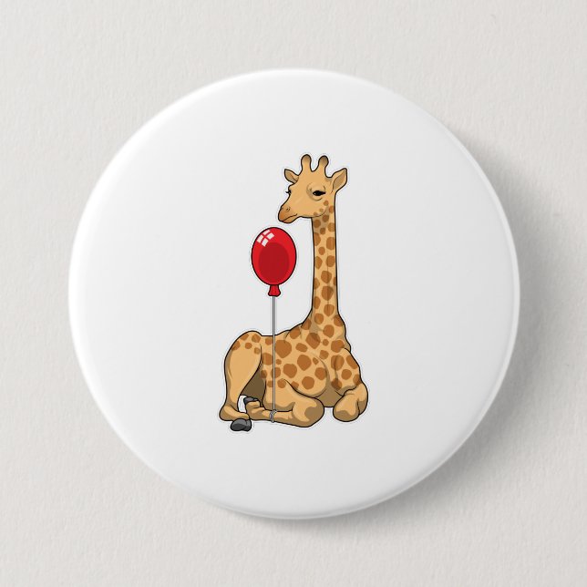 Bóton Redondo 7.62cm Giraffe Balloon (Frente)