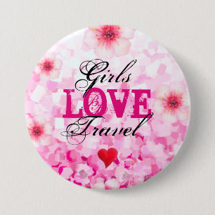 Bóton Redondo 7.62cm Girls Love Viagem