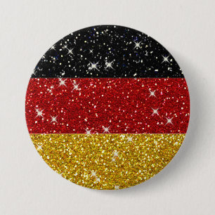 Bóton Redondo 7.62cm Glitters Germany Flag com Sparkles