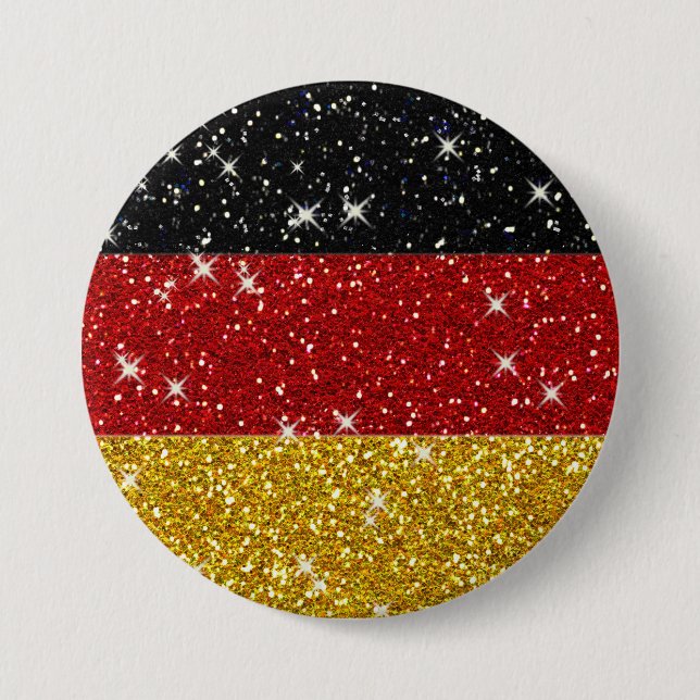 Bóton Redondo 7.62cm Glitters Germany Flag com Sparkles (Frente)