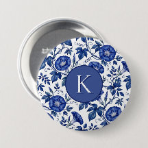 Glórias Matutinas Azul Cobalto Branco Estilo Delft