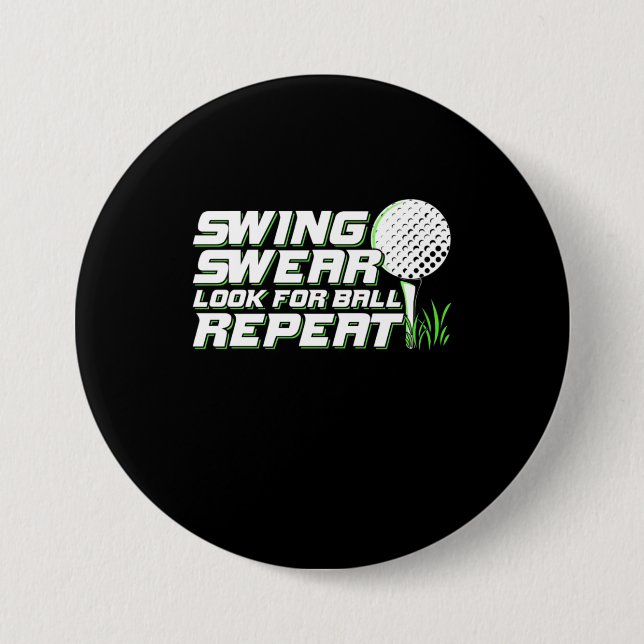 Bóton Redondo 7.62cm Golfer Swing Sweat Procura Bola (Frente)