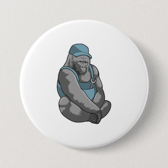 Bóton Redondo 7.62cm Gorilla como artesão de Wrench (Frente)