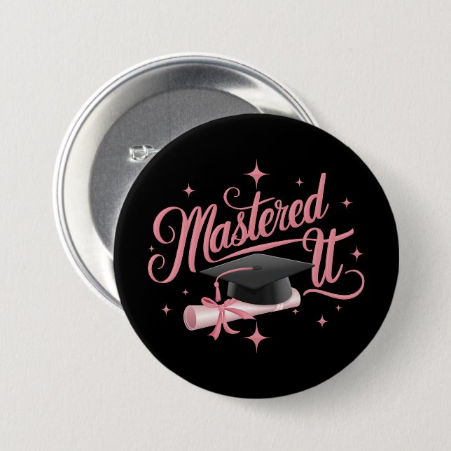 Bóton Redondo 7.62cm Graduação MBA de Mestrados de Ti Mastered (Frente & Verso)