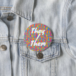 Bóton Redondo 7.62cm Groovy Trippy Squiggly Quirky Pansexual Pride