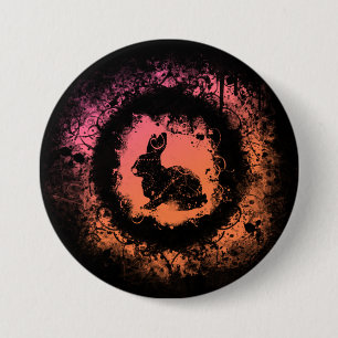 Bóton Redondo 7.62cm Grunge Easter Bunny