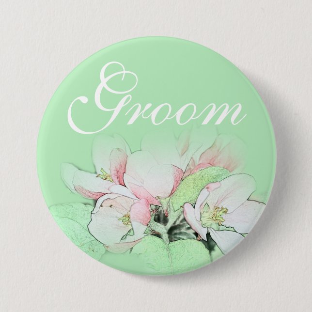 Bóton Redondo 7.62cm GRUPO DE ARMADURA DE Maçã DE rosa claro bonito (Frente)