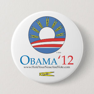 Bóton Redondo 7.62cm Guardare seu nariz e vote o botão de Obama 2012