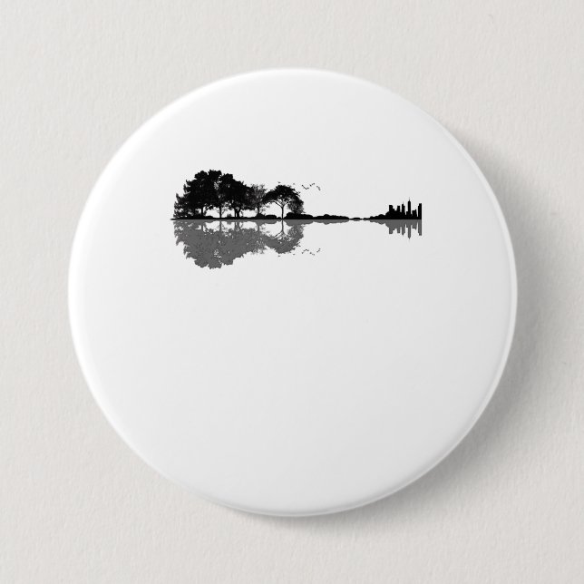 Bóton Redondo 7.62cm Guitarista Acústico Natureza Est Música Bass Guita (Frente)