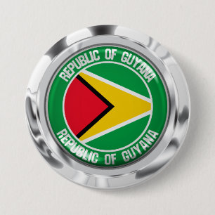 Bóton Redondo 7.62cm Guyana Round Emblem