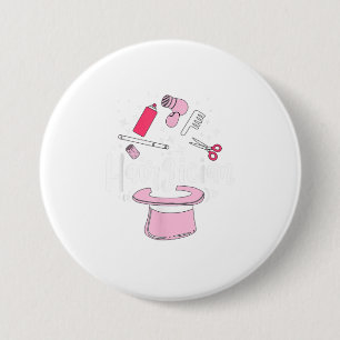 Bóton Redondo 7.62cm Hairdresser Hairdresser Bonito Presente Cabelo Sal