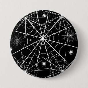 Bóton Redondo 7.62cm Halloween Spider Web