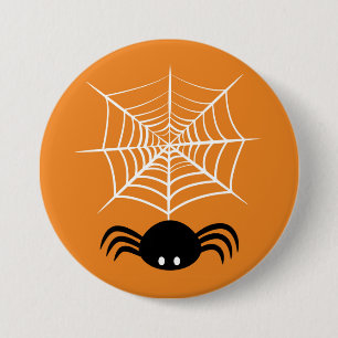 Bóton Redondo 7.62cm Halloween Spider Web