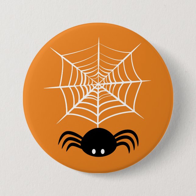 Bóton Redondo 7.62cm Halloween Spider Web (Frente)