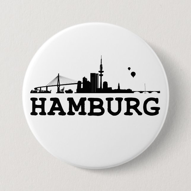 Bóton Redondo 7.62cm Hamburgo Button/Anstecker/Pin (Frente)