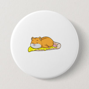 Bóton Redondo 7.62cm Hamster e Pizza com Queijo
