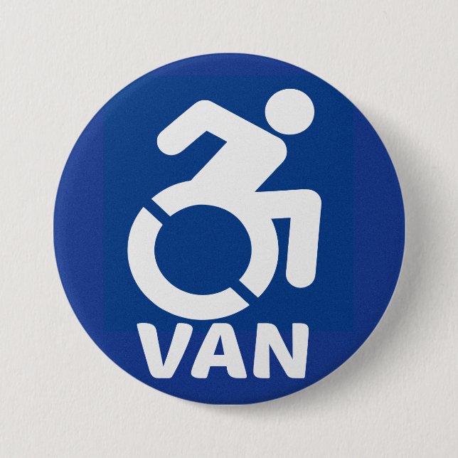 Bóton Redondo 7.62cm Handicapped Van Modern (Frente)
