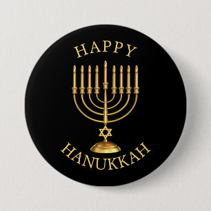 Bóton Redondo 7.62cm Happy Hanukkah