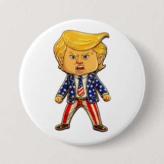 Bóton Redondo 7.62cm Happy Trump Lapel Pin MAGA US Flag Patriotic Meme