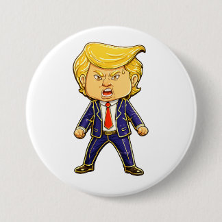 Bóton Redondo 7.62cm Happy Trump Pin Meme Angry Trump Pop Art