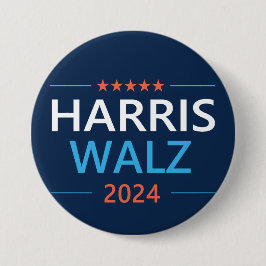 Bóton Redondo 7.62cm Harris Walz 2024 para Presidente