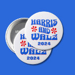 Bóton Redondo 7.62cm Harris & Walz - Flores retrógradas<br><div class="desc">Harris & Walz Retro Flores Vermelhas botão redondo. 2024 é editável.</div>