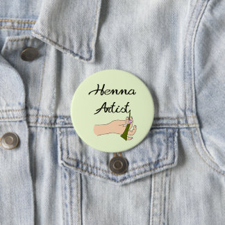Bóton Redondo 7.62cm Henna Artist com Henna Cone