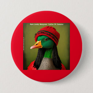 Bóton Redondo 7.62cm Hilário Mangusto Reggae Jamaicano Ganso do Canadá