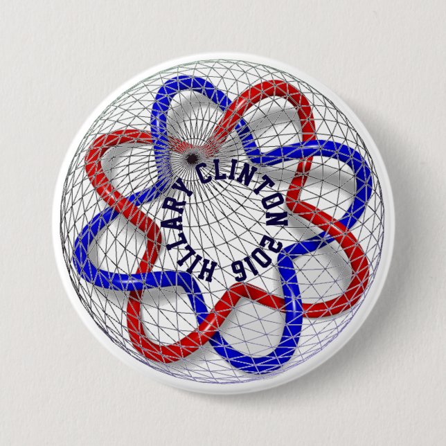 Bóton Redondo 7.62cm Hillary Clinton 2016 (Frente)