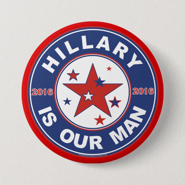 Bóton Redondo 7.62cm Hillary Clinton button 2016 (Frente)