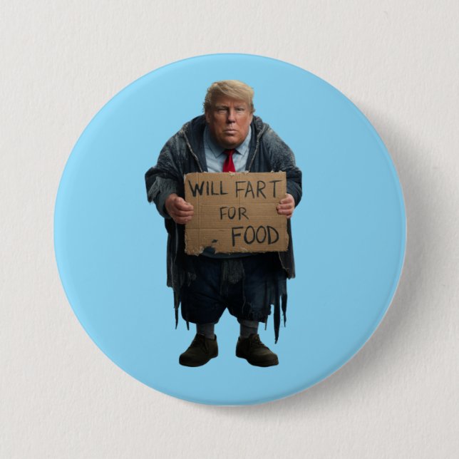 Bóton Redondo 7.62cm Homeless Trump Button (Frente)