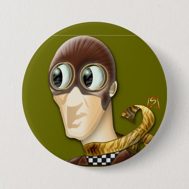 Bóton Redondo 7.62cm Homem de Ação (pin) (Frente)