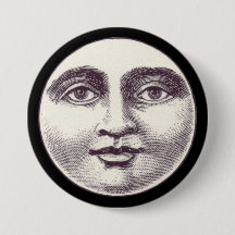 Homem vintage na lua cheia rosto da lua