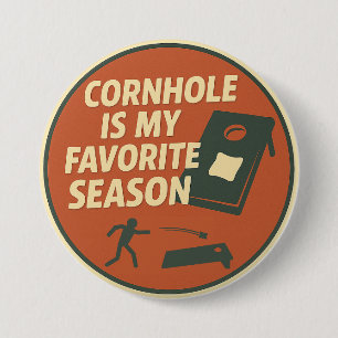 Bóton Redondo 7.62cm Humor de Jogador Ávido de Cornhole
