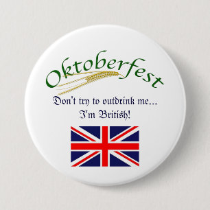 Bóton Redondo 7.62cm Humor-Oktoberfest britânico