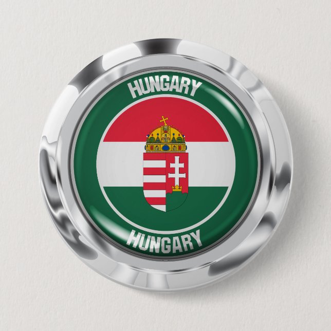 Bóton Redondo 7.62cm Hungria Round Emblem (Frente)
