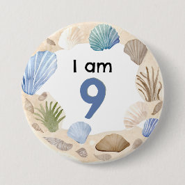 Bóton Redondo 7.62cm I Am 9 Shells Sand Agle Número Pin Crachá Botão
