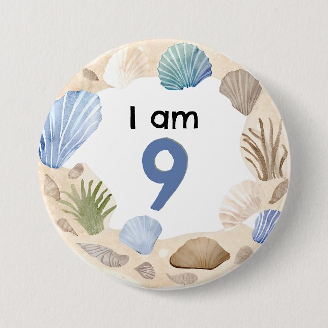 Bóton Redondo 7.62cm I Am 9 Shells Sand Agle Número Pin Crachá Botão (Frente)