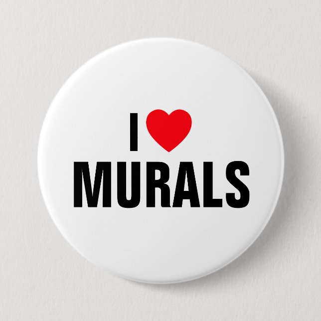 Bóton Redondo 7.62cm I Love Murals™ Button (Personalize!) (Frente)