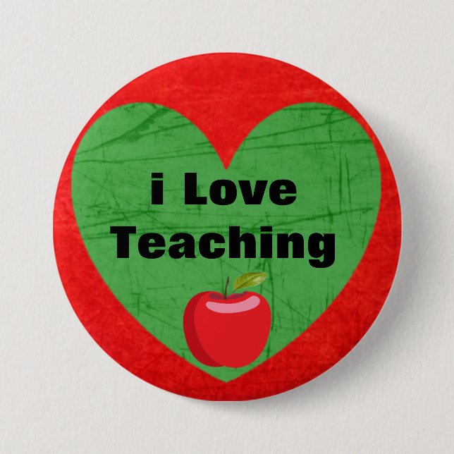 Bóton Redondo 7.62cm I Love Teaching Button (Frente)
