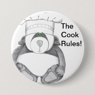 Bóton Redondo 7.62cm Imagem do cozinheiro chefe do urso de panda