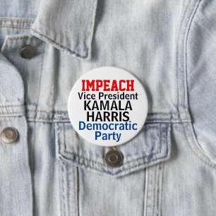 Bóton Redondo 7.62cm Impeach Kamala Harris Partido Democrático