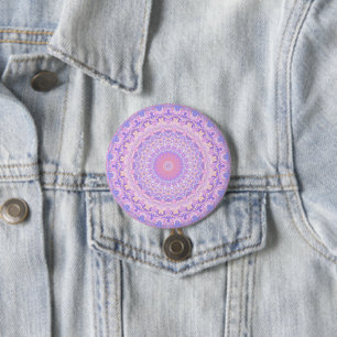 Bóton Redondo 7.62cm Intricate Trippy Colorate Boho Mandala